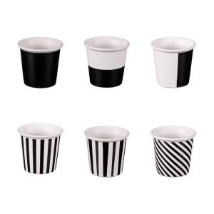 Coffret de 6 gobelets   9 cl noir en porcelaine