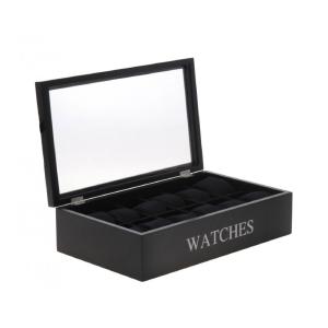 Coffret de rangement pour 12 montres en bois noir 34,2x20,4…