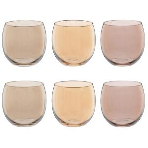 Coffret gobelets en verre multicolore (x6)