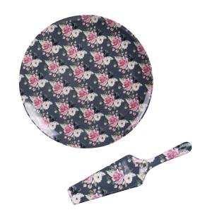 Coffret plat à tarte avec sa pelle   31 cm en porcelaine  g…