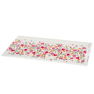 Coffret plat rectangulaire   multicolores en porcelaine