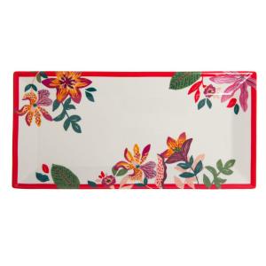 Coffret plateau rectangulaire   multicolores en porcelaine