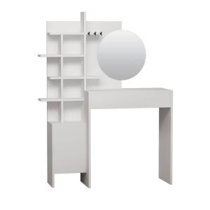 Coiffeuse 1 tiroir avec miroir L71,50cm - Blanc