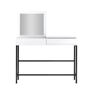 Coiffeuse 1 tiroir avec miroir, rangement à bijoux L100cm -…