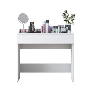 Coiffeuse 1 tiroir en bois L90cm - Blanc