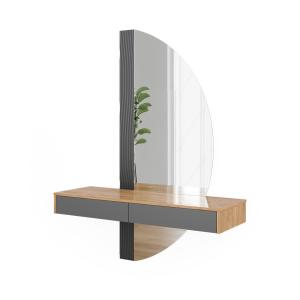 Coiffeuse avec 2 tiroirs, Gris 120 x 161.1cm