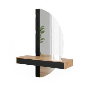 Coiffeuse avec 2 tiroirs, Noir 120 x 161.1cm