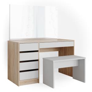 Coiffeuse avec banc Blanc/Sonoma 120x75cm