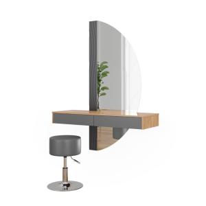 Coiffeuse avec éclairage et tabouret, Gris 120 x 161.1cm