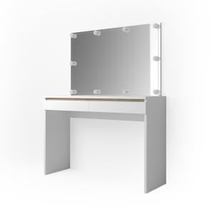 Coiffeuse avec éclairage LED, Blanc 120 x 83cm