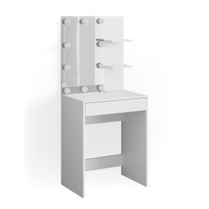 Coiffeuse avec éclairage LED, Blanc 60 x 140cm