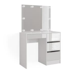 Coiffeuse avec éclairage LED, Blanc 90 x 75cm