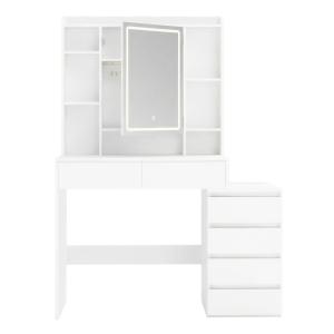 Coiffeuse avec grand miroir led à luminosité réglable multi…