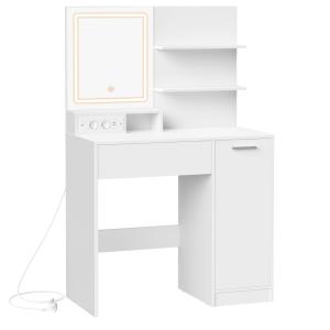 Coiffeuse avec miroir avec multiprise 1 tiroir 2 étagères b…