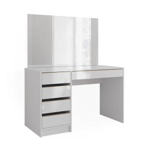 Coiffeuse avec miroir, Blanc/doré 120 x 75cm