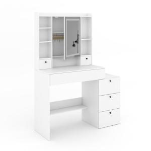 Coiffeuse avec miroir LED Blanc 105.5x146.5cm