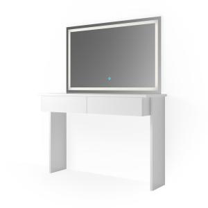 Coiffeuse avec miroir LED, Blanc 120 x 83cm