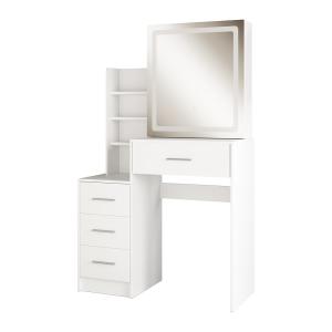 Coiffeuse avec miroir LED, Blanc 80 x 131.6cm