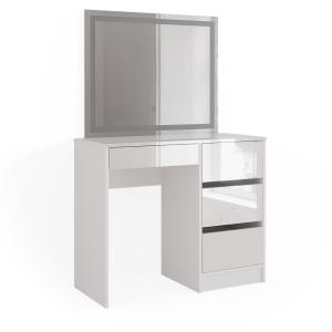 Coiffeuse avec miroir LED, Blanc 90 x 75cm