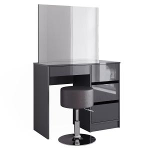 Coiffeuse avec tabouret, Anthracite 90 x 75cm