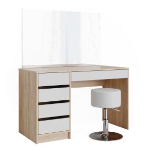Coiffeuse avec tabouret, Blanc/Sonoma 120 x 75cm