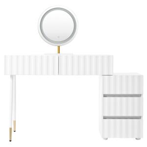 Coiffeuse blanche avec miroir 100 x 40 x 127 cm