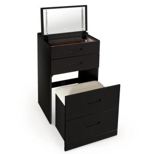 Coiffeuse compacte 48cm avec miroir led, tiroir et pouf int…