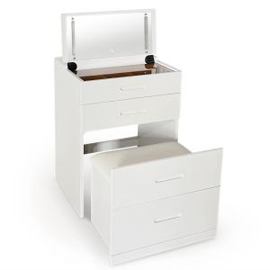 Coiffeuse compacte 60cm avec miroir led, tiroir et pouf int…