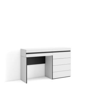 Coiffeuse effet bois blanc 127x35x75cm