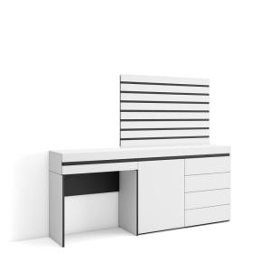 Coiffeuse effet bois blanc 177x35x145cm