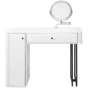 Coiffeuse en panneaux de fibres blancs avec miroir 116 x 40…