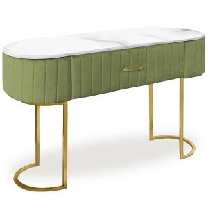 Coiffeuse paloma 1 tiroir velours kaki