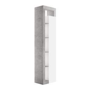 Colonne 1 porte blanc laqué aspect béton