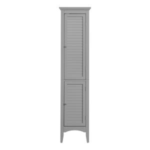 Colonne de rangement en 2 portes effet bois gris