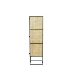 Colonne de rangement en bois et cannage H145cm - Naturel et…