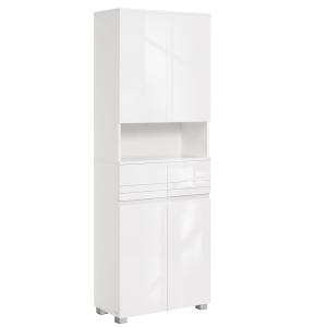 Colonne de salle de bain avec 2 tiroirs 30 x 60 x 170 cm bl…