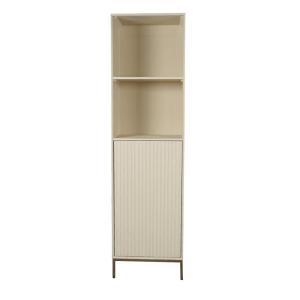 Colonne étagère beige en bois 1 porte 2 niches