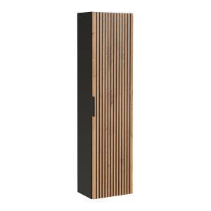 Colonne murale 1 porte stratifiés beige noir