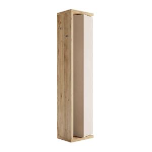 Colonne pivotante 1 porte 1 miroir beige laqué et aspect bo…