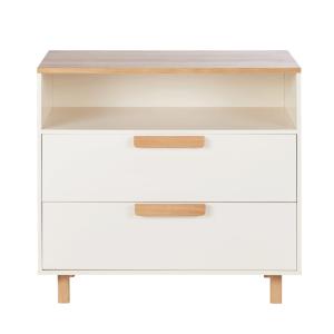 Commode 1 niche 2 tiroirs blanc crème L90