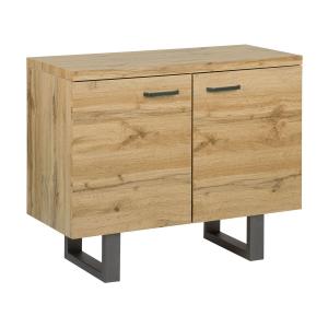 Commode 2 portes en bois effet clair