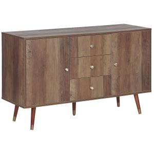 Commode 2 portes imitation bois marron foncé