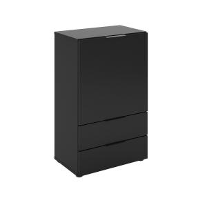 Commode 2 Tiroirs et 1 Porte avec Étagère L49.7cm - Noir