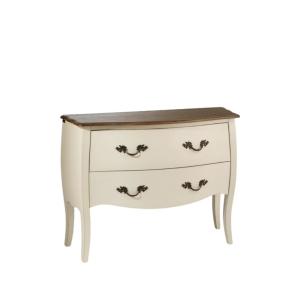 Commode 2 tiroirs plateau chêne blanche