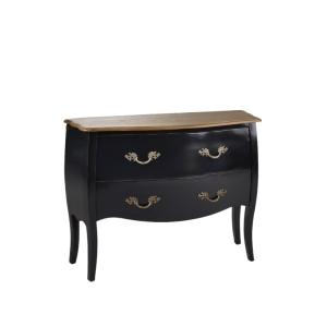 Commode 2 tiroirs plateau chêne noire