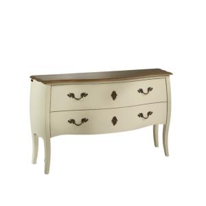 Commode 2 tiroirs plateau en chêne blanche