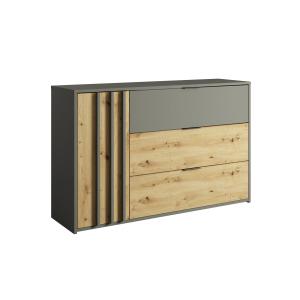 Commode 3 tiroirs 125 cm bois / gris