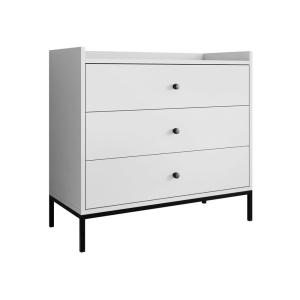Commode 3 tiroirs 80 cm blanc