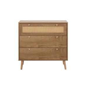 Commode 3 tiroirs 80 cm bois / noir