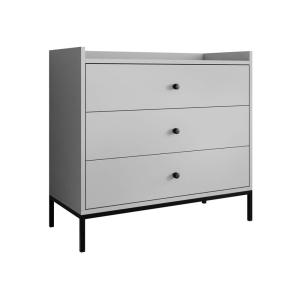 Commode 3 tiroirs 80 cm gris